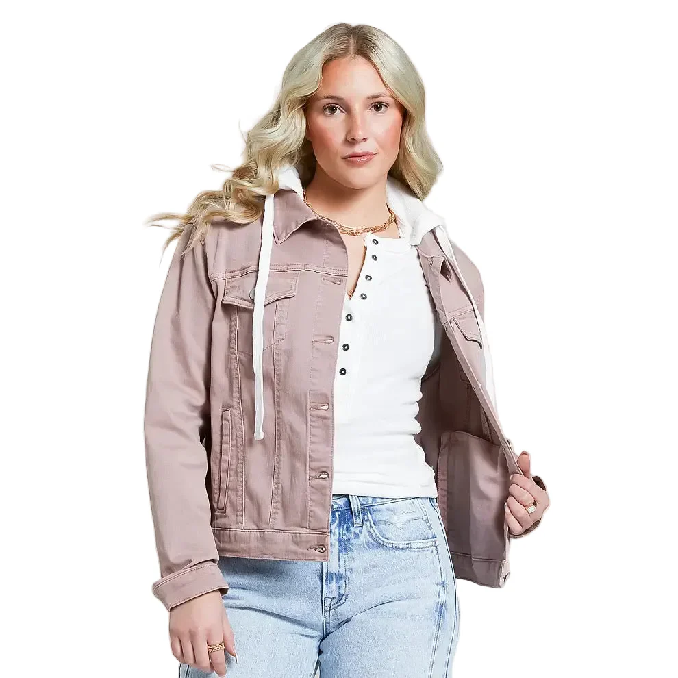 Risen Women's Oversized Long Sleeve Hoodie Jacket - Mauve