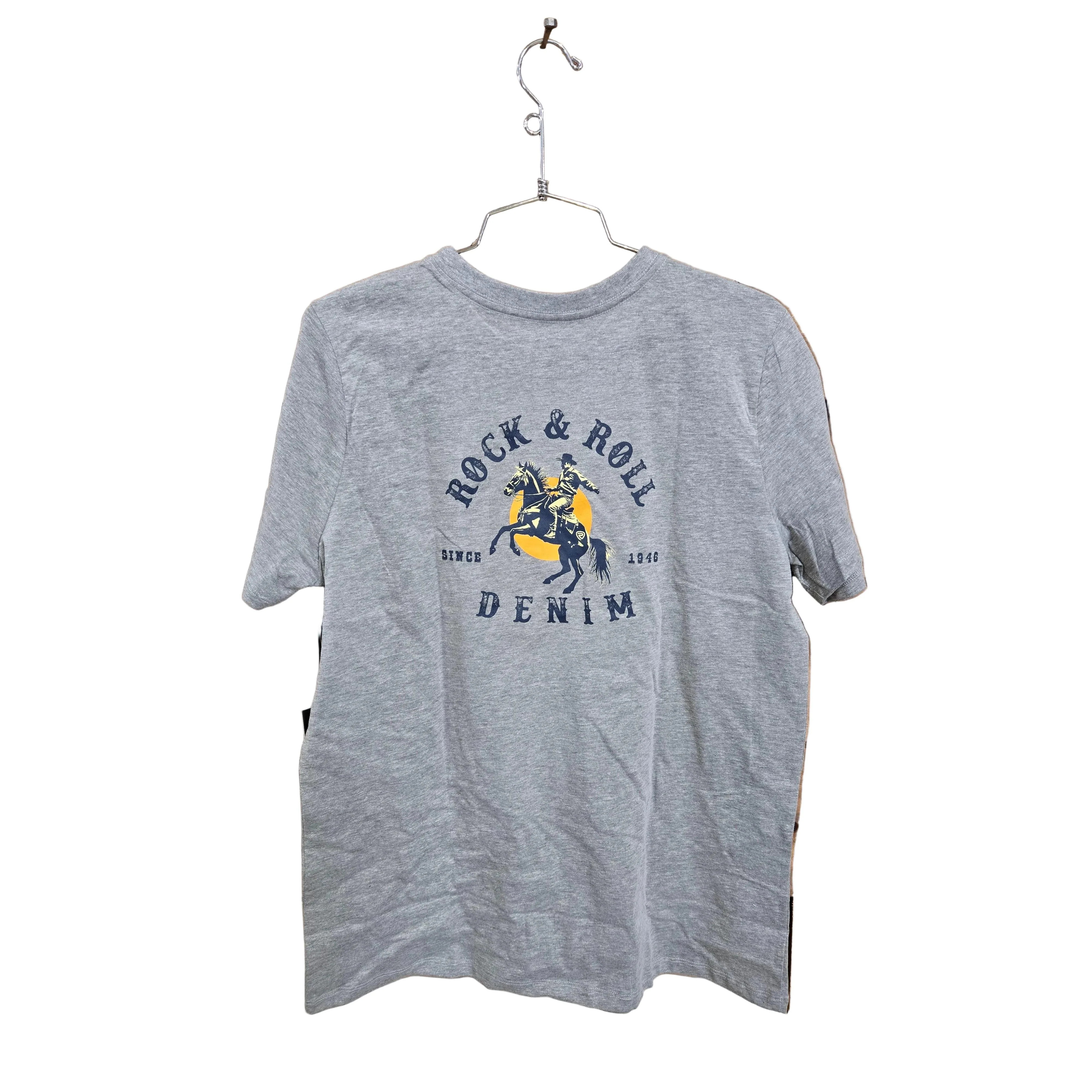 Rock & Roll Boy's Bronco Rider Graphic Tee Shirt - Steel - Image 2