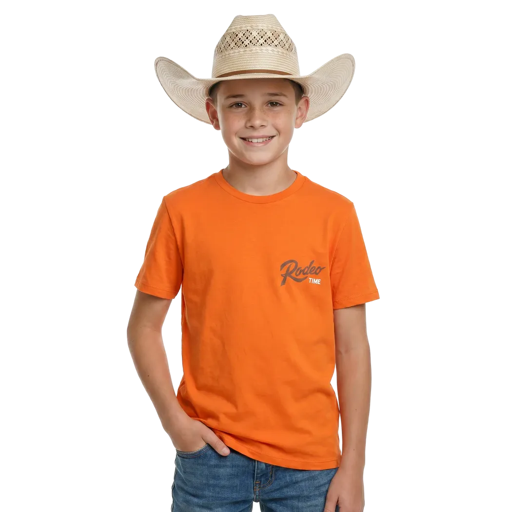 Rock & Roll Boy's Dale Brisby Rodeo Time Truck Graphic Tee Shirt - Rust - Image 2