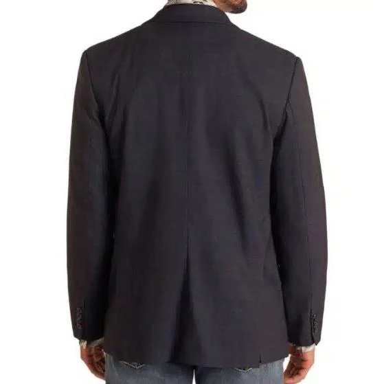 Rock & Roll  Men's Plaid  Blazer-Black - Image 2