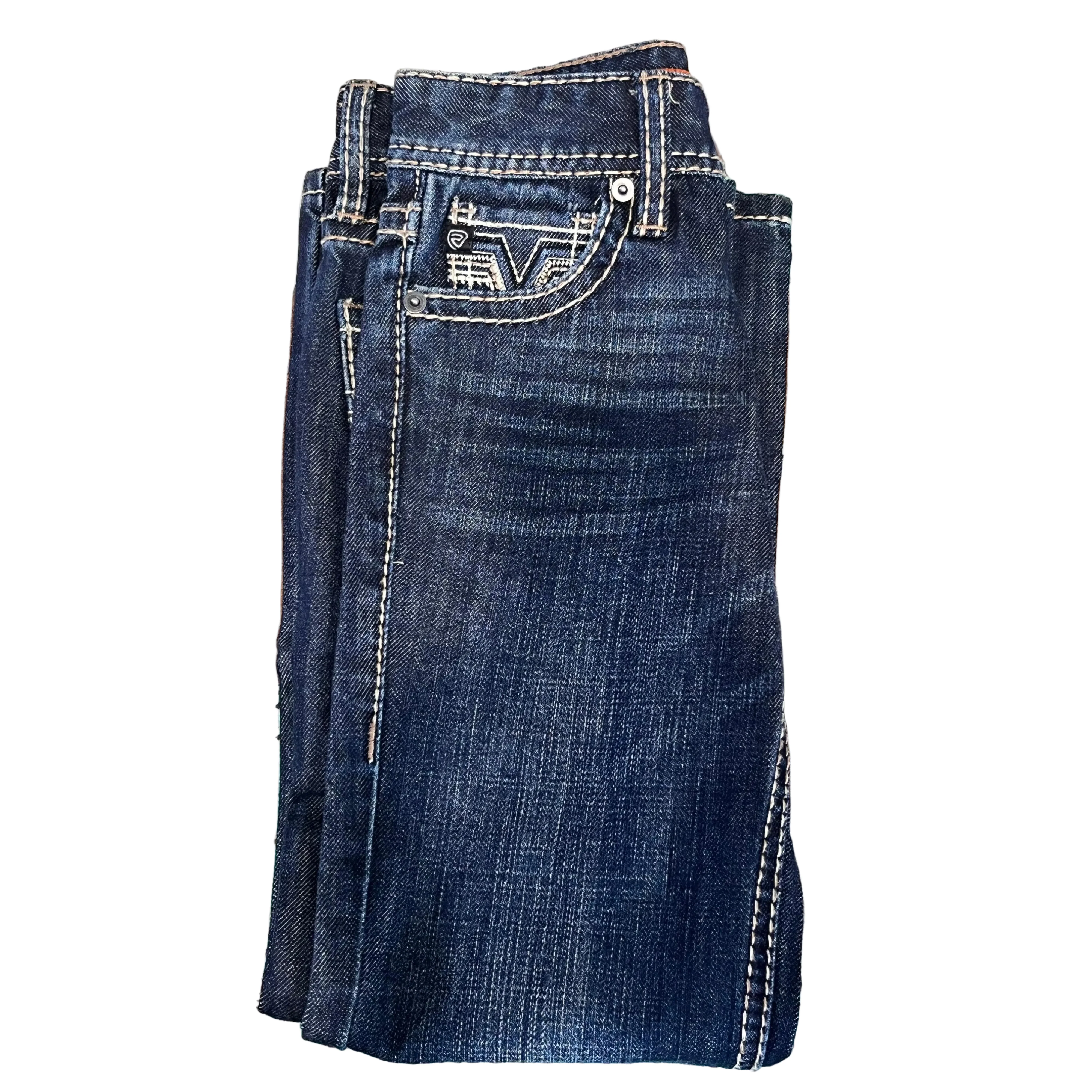 Rock & Roll Boy's Raised Denim Bootcut Jeans-Dark Vintage