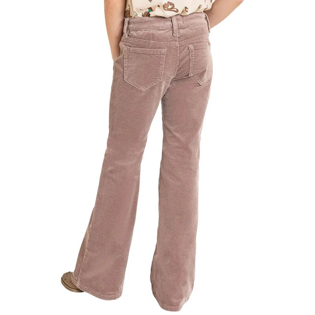 Rock & Roll Girl's Corduroy Flare Jeans - Mauve - Image 2