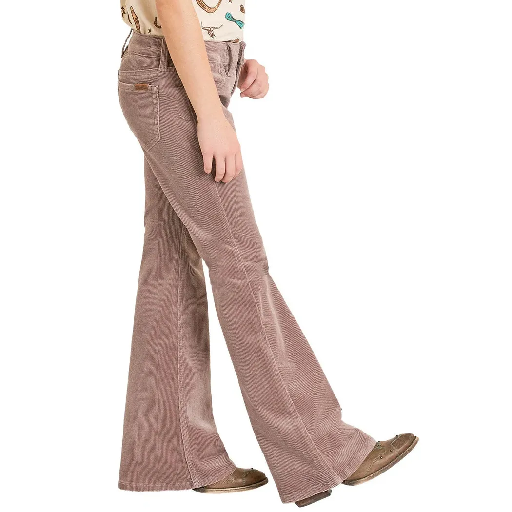 Rock & Roll Girl's Corduroy Flare Jeans - Mauve - Image 3