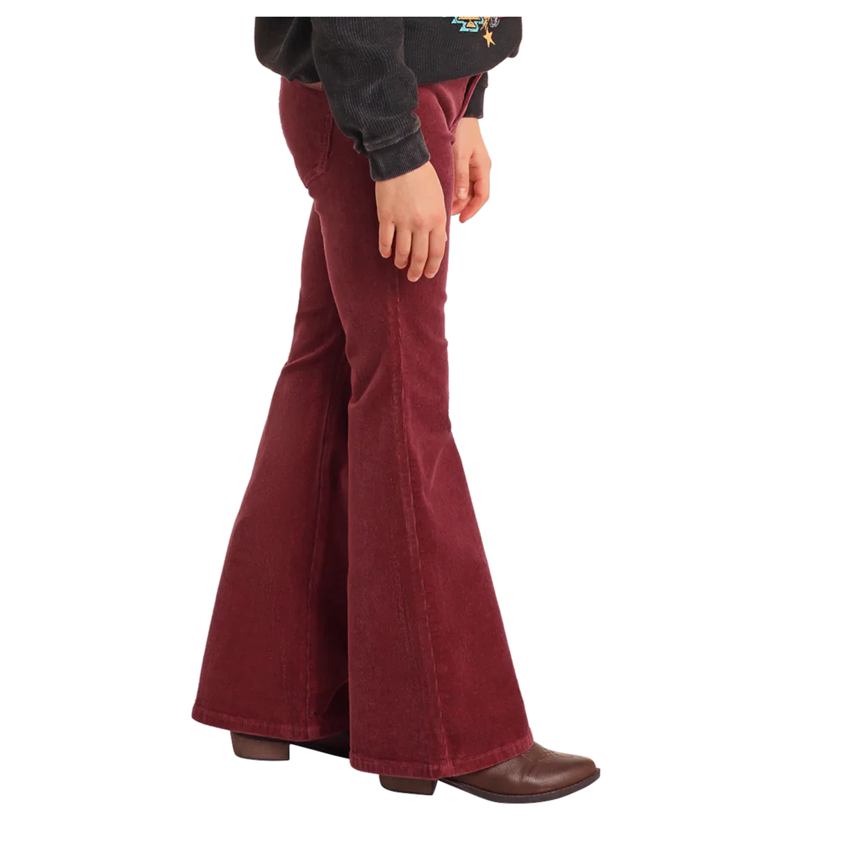 Rock & Roll Girl's Corduroy Flare Pant - Maroon