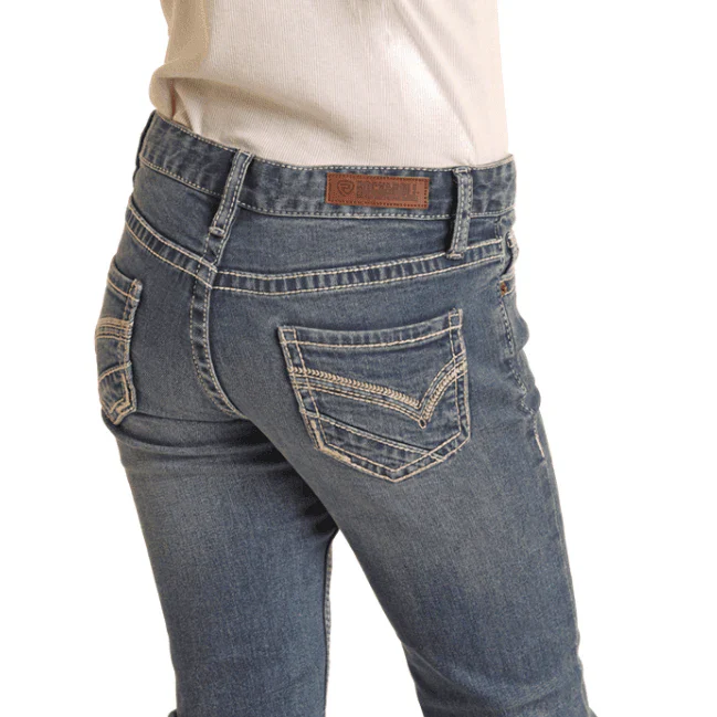 Rock & Roll Girl's Raised Denim Boot Cut Jeans - Image 4