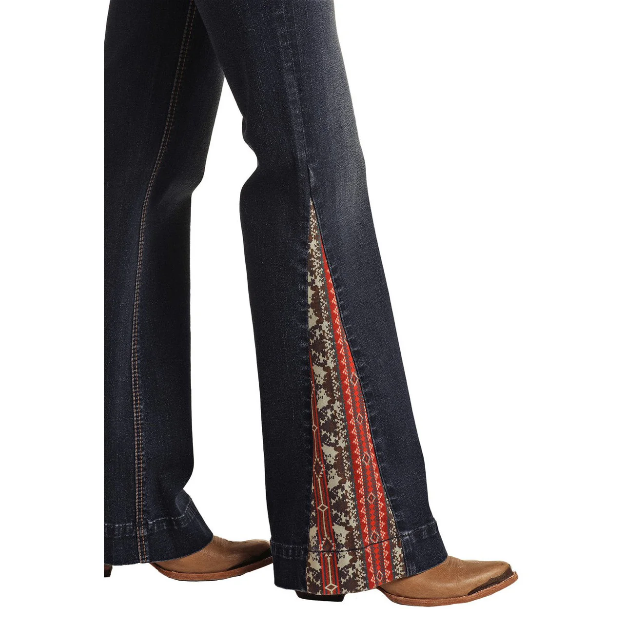 Rock & Roll Hooey Women's Mid Rise Extra Stretch Trouser Jeans - Dark Wash - Image 4