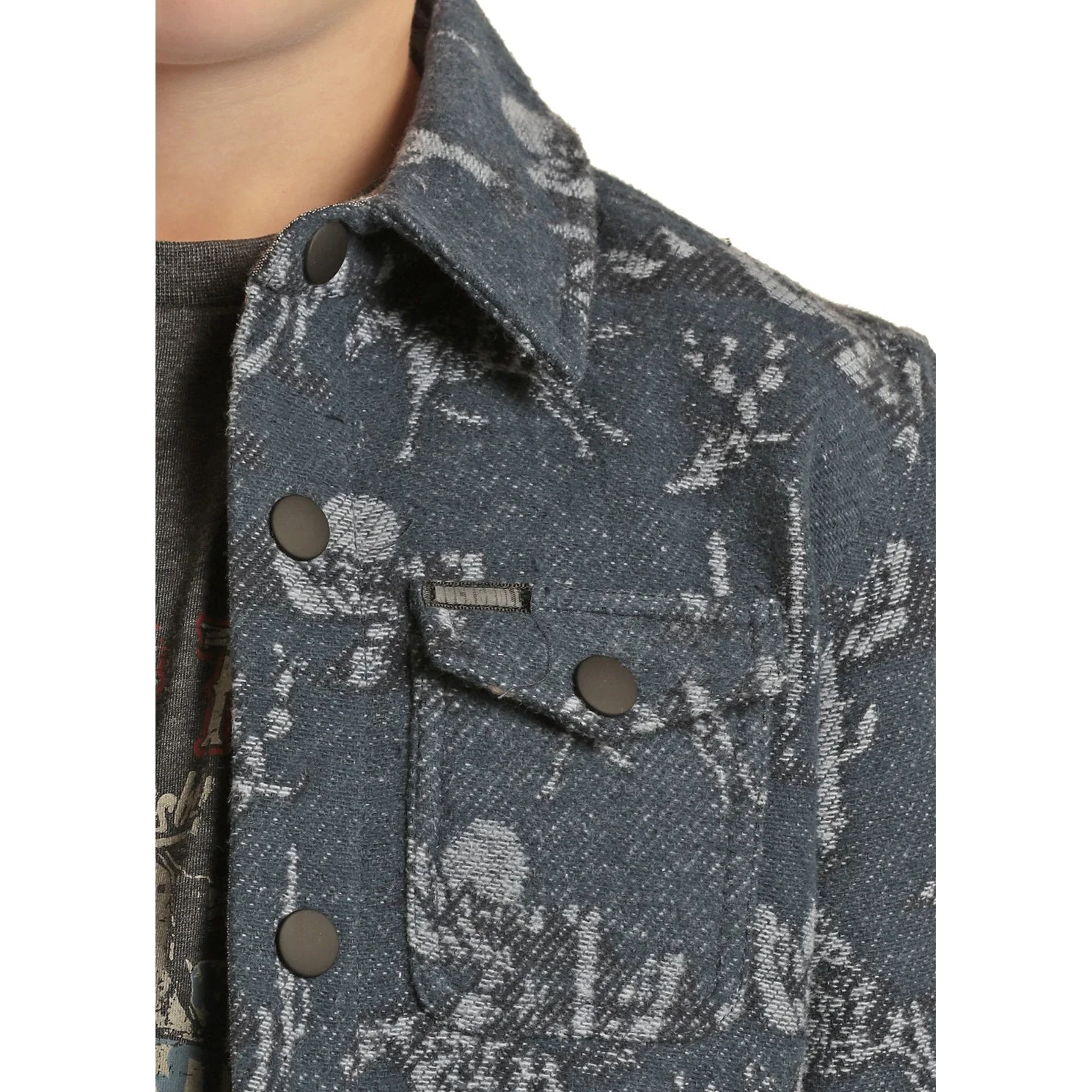 Rock & Roll Kid's Cowboy Jacquard Shirt Jacket - Blue - Image 2