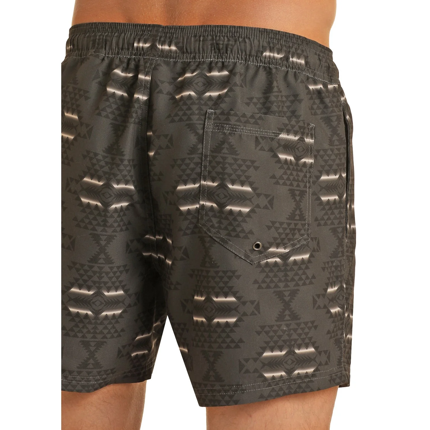 Rock & Roll Men's Aztec Swim Board Shorts - Black - Image 2