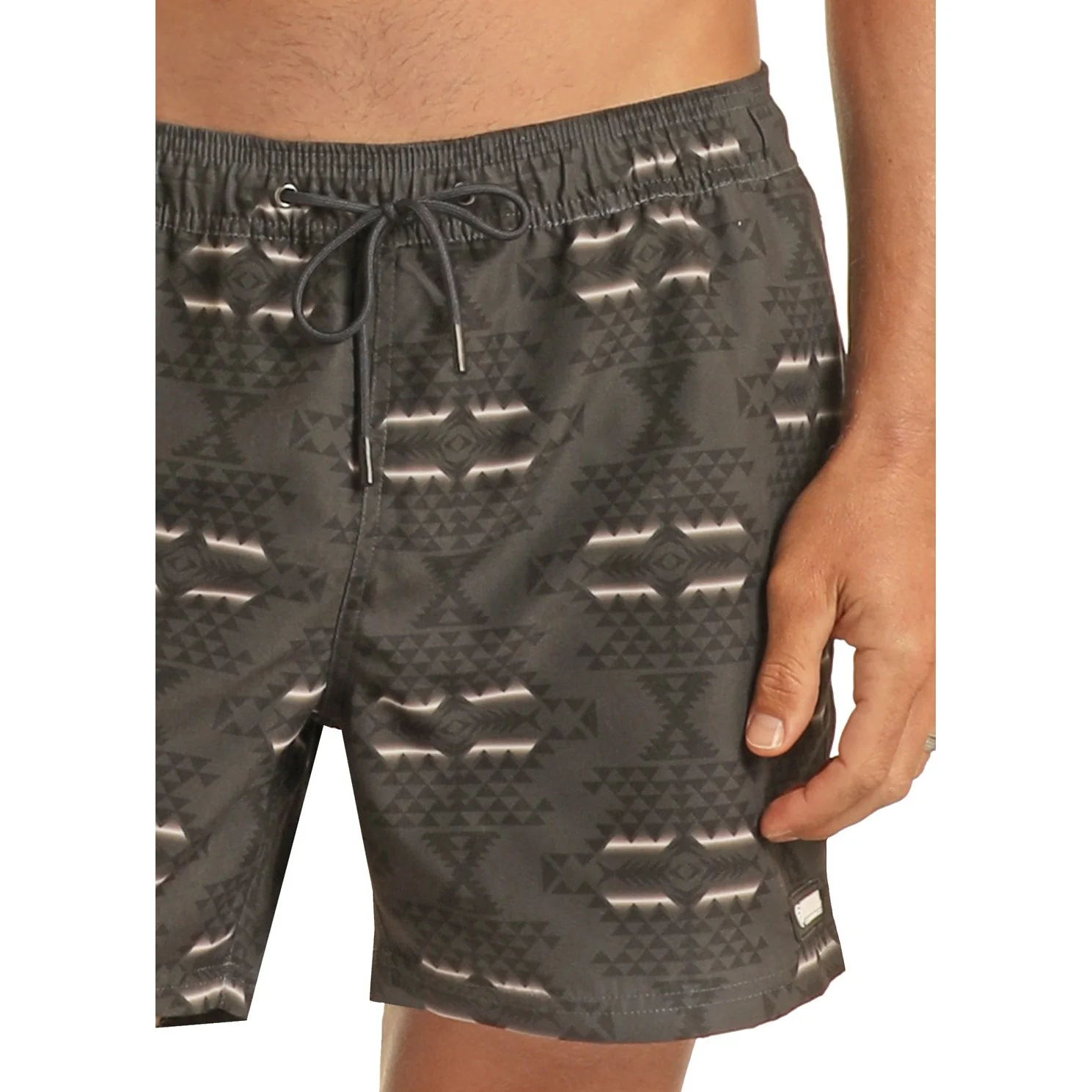 Rock & Roll Men's Aztec Swim Board Shorts - Black - Image 3