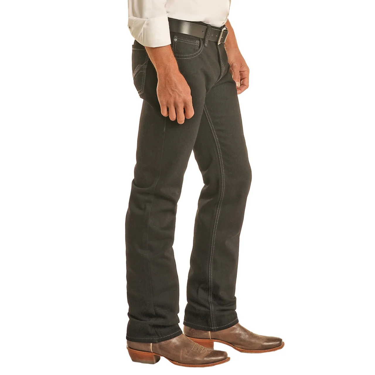 Rock & Roll Men's Black Slim Straight Revolver Jeans - Image 3