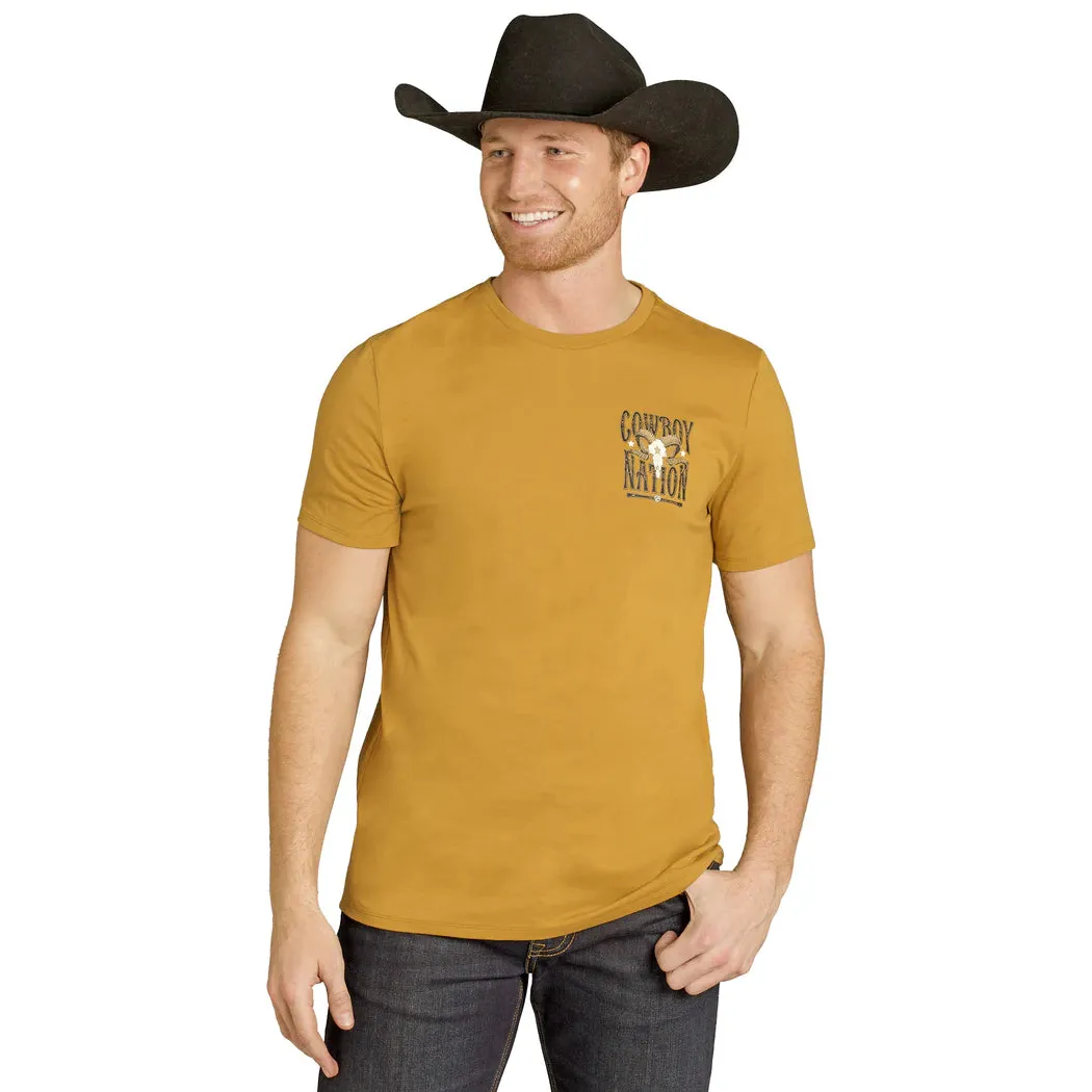 Rock & Roll Unisex Cowboy Nation Graphic Tee - Gold - Image 2