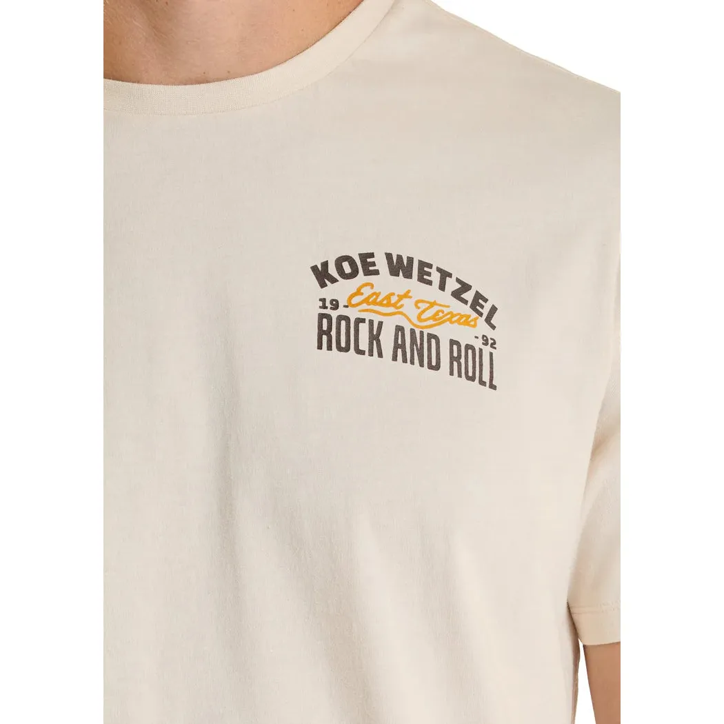 Rock & Roll Men's Koe Wetzel East Texas Graphic Tee Shirt - Cream - Image 2