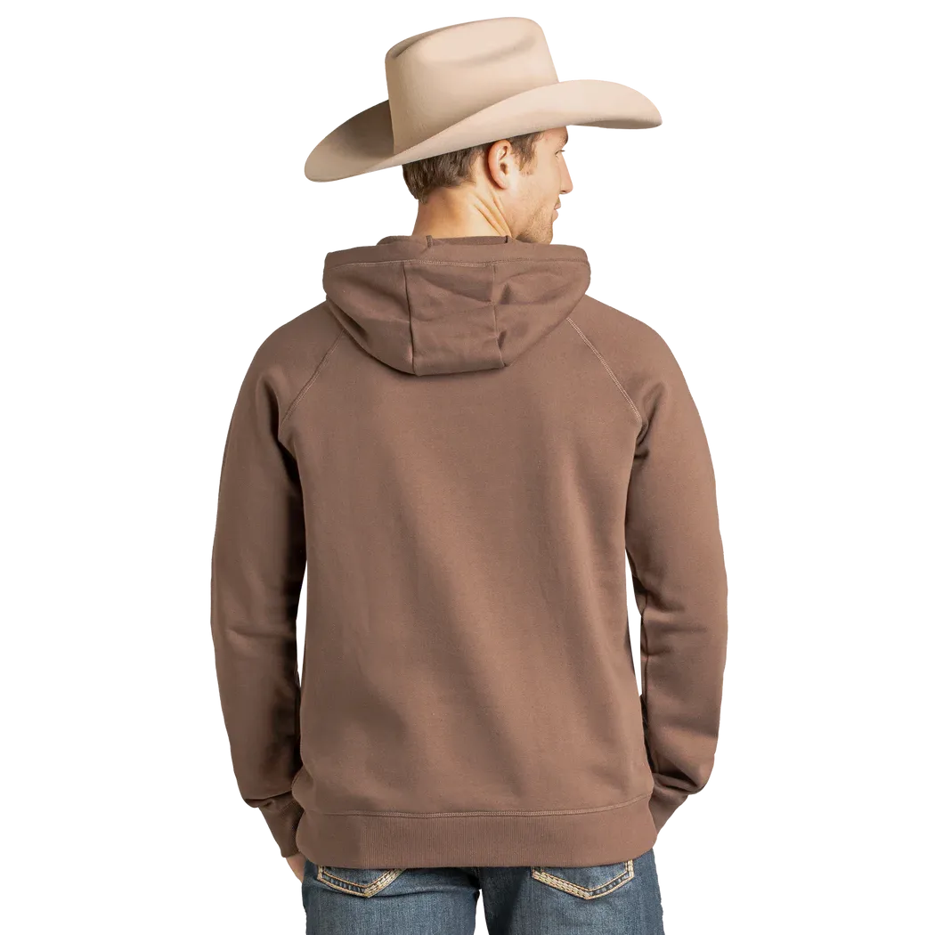 Rock & Roll Men's Long Sleeve Western Graphic Hoodie - Brown - Image 2