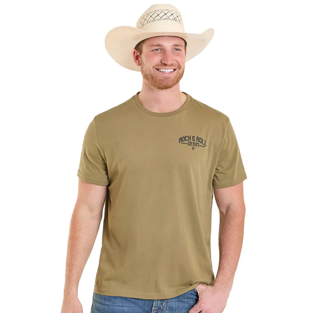 Rock & Roll Men's Truck Graphic Short Sleeve Tee Shirt - Olive - Image 2