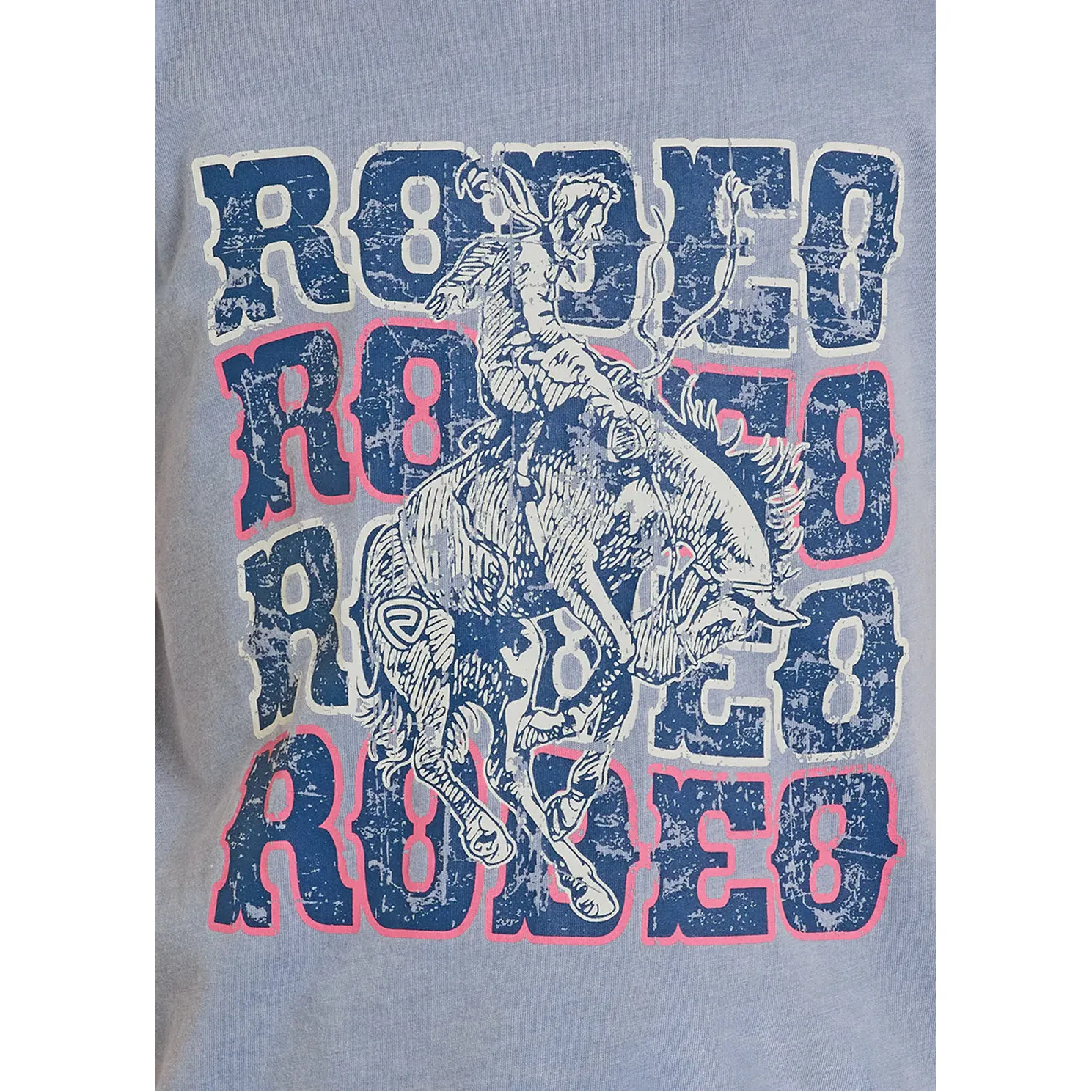 Rock & Roll Girl's  Graphic Tee with Star Print-Blue - Image 2