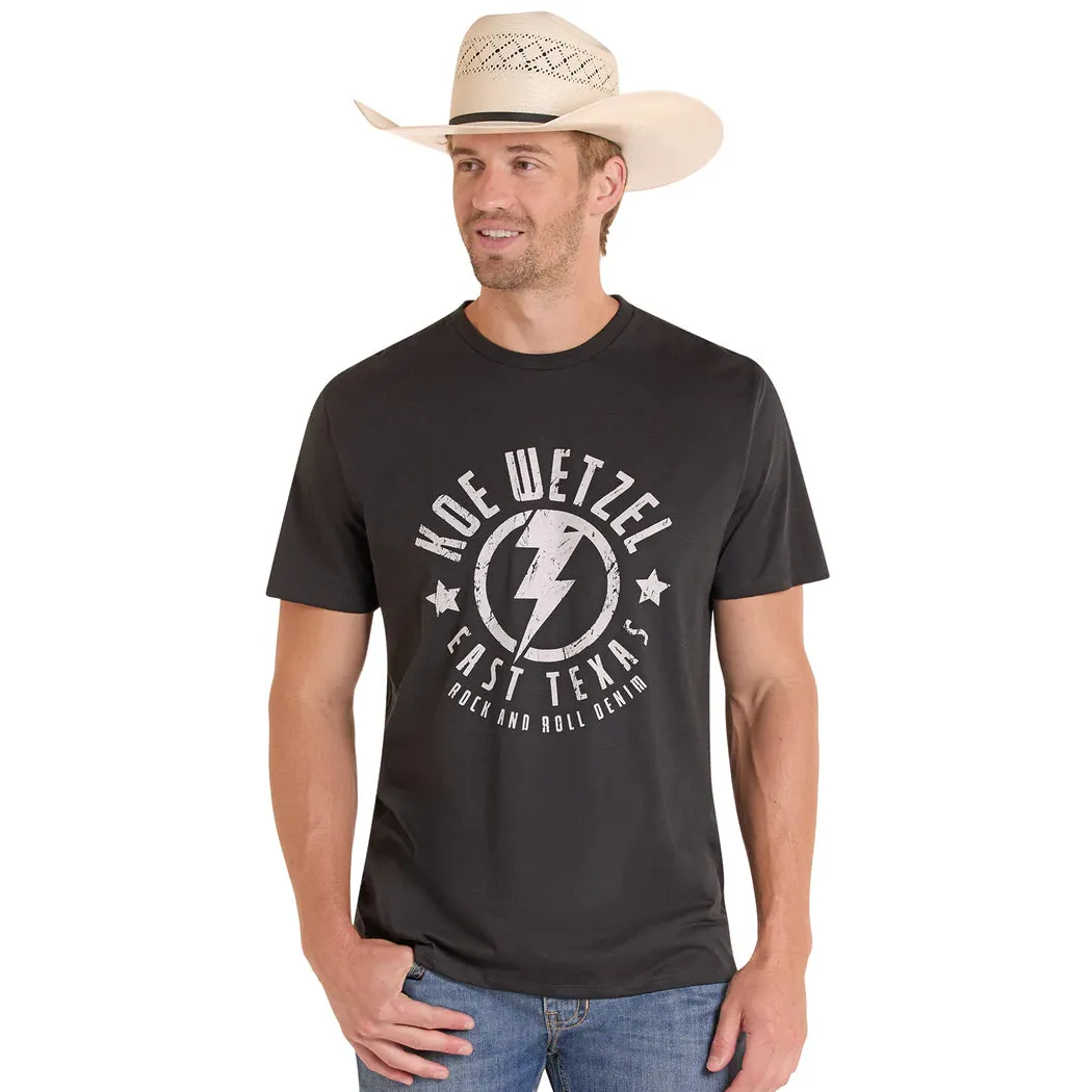 Rock & Roll Unisex Koe Wetzel Lightning Graphic Tee Shirt - Black