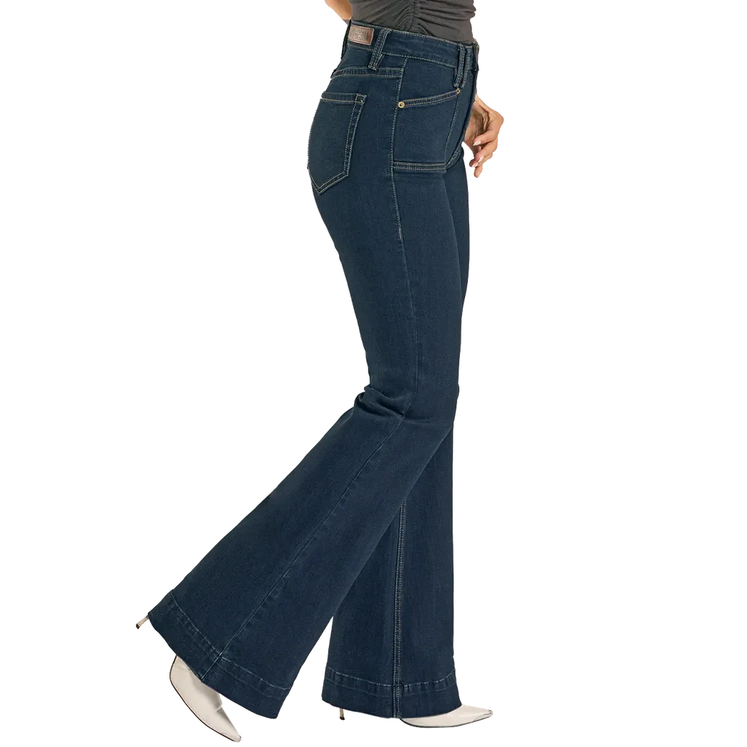 Rock & Roll Women's Carpenter Pocket High Rise Trouser Jeans - Dark Wash - Image 3