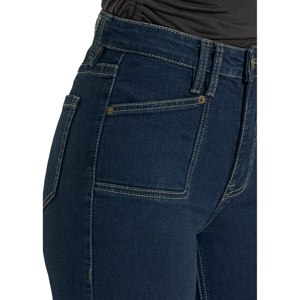 Rock & Roll Women's Carpenter Pocket High Rise Trouser Jeans - Dark Wash - Image 4