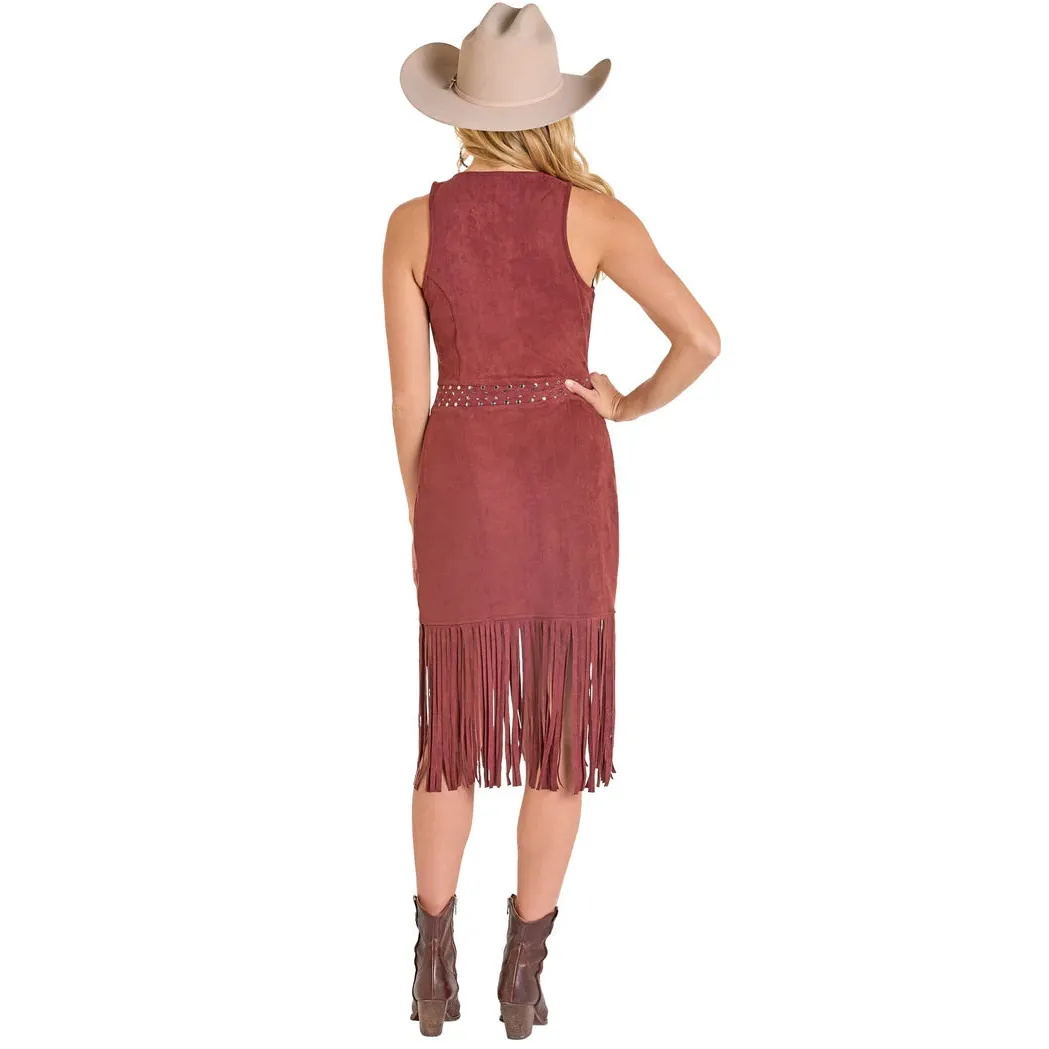 Rock & Roll Women's Microsuede Fringe Midi Dress - Multiple Colours - Image 3