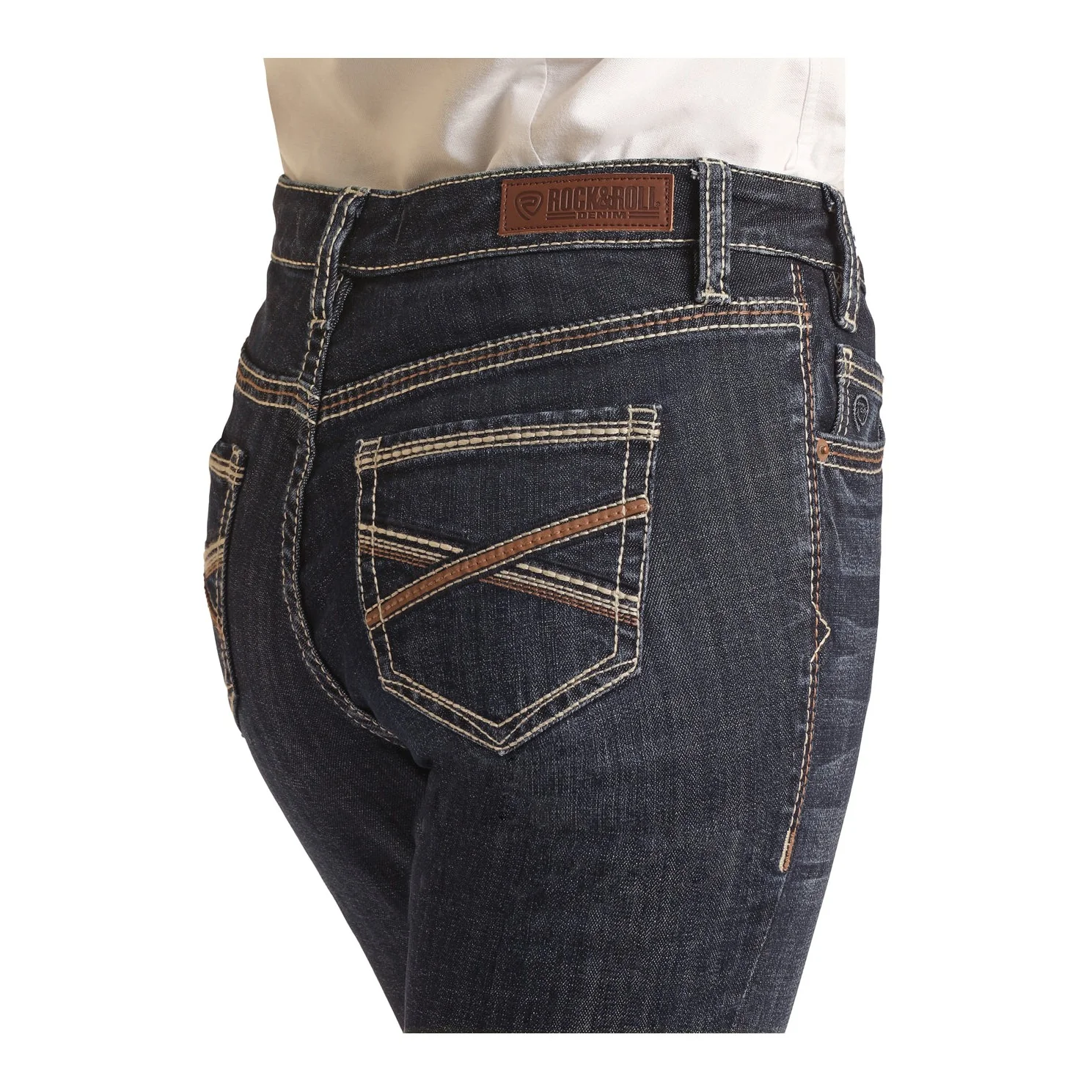 Rock & Roll Women's Riding Rise Bootcut Jeans - Dark Vintage - Image 4