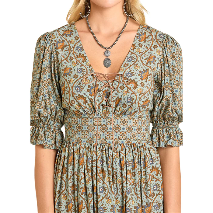 Rock & Roll Women's Smocked Mini Dress - Jade Green - Image 3