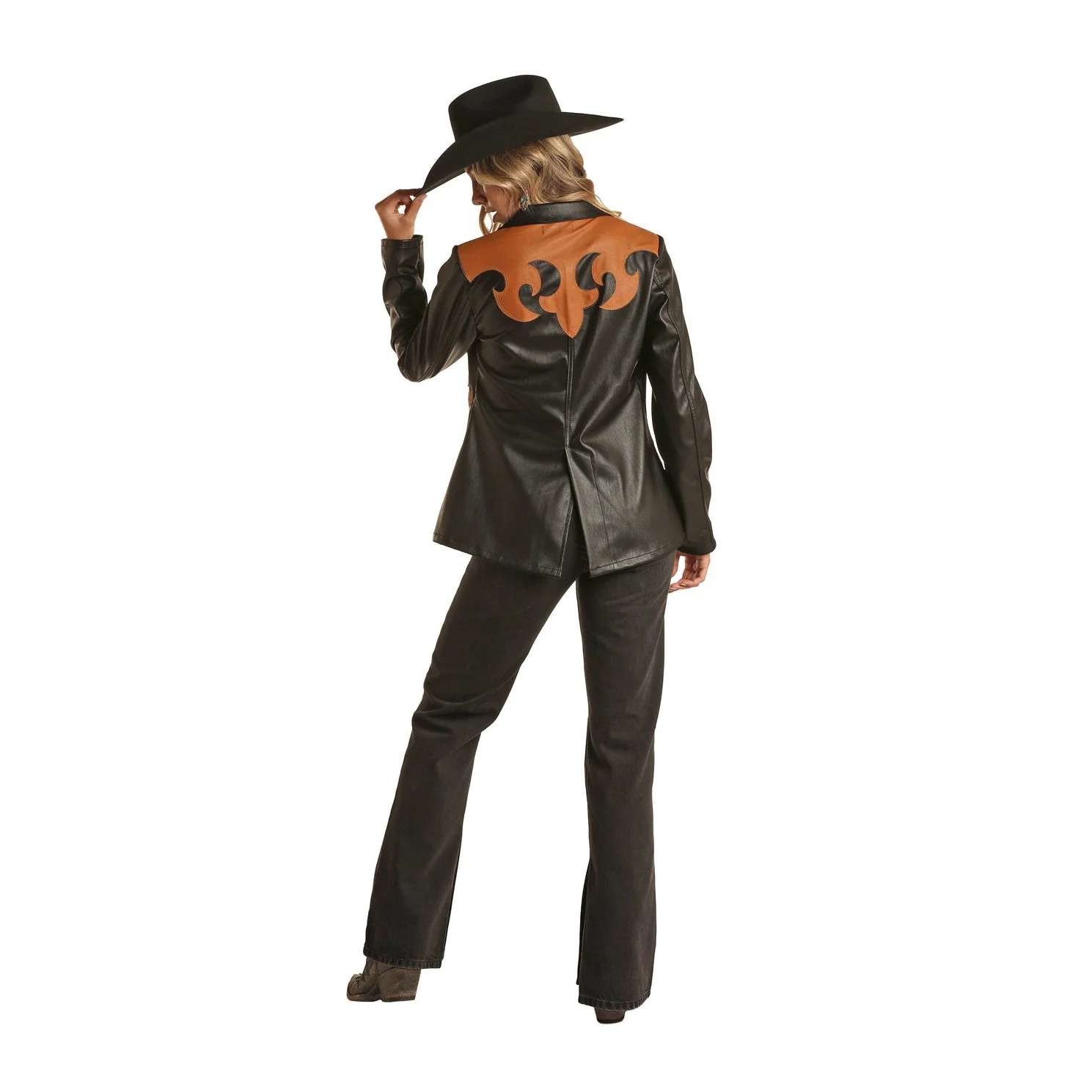 Rock & Roll Women's Western Detail Blazer - Black - Image 2