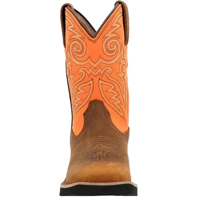 Rocky Big Youth 8" Monocrepe Western Boot - Brown/Orange - Image 2
