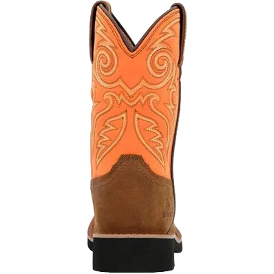 Rocky Big Youth 8" Monocrepe Western Boot - Brown/Orange - Image 3