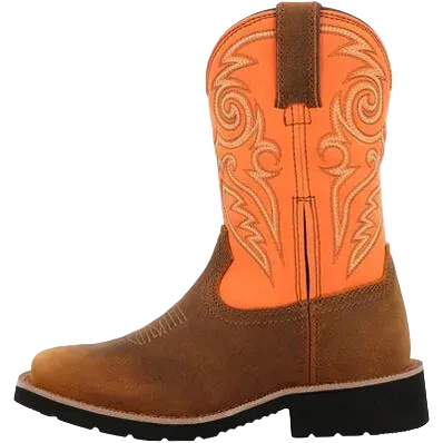 Rocky Big Youth 8" Monocrepe Western Boot - Brown/Orange - Image 4