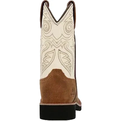 Rocky Kids 8" Monocrepe Western Boot - Brown/Bone - Image 3