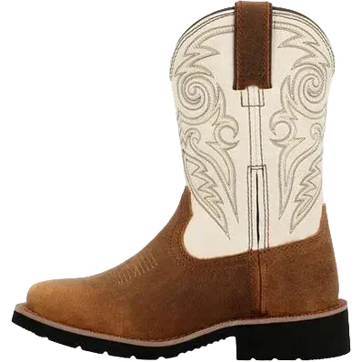 Rocky Kids 8" Monocrepe Western Boot - Brown/Bone - Image 4