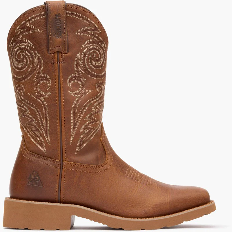 Rocky Men's Monocrepe 12" Waterproof Western Boot - Cognac - Image 2