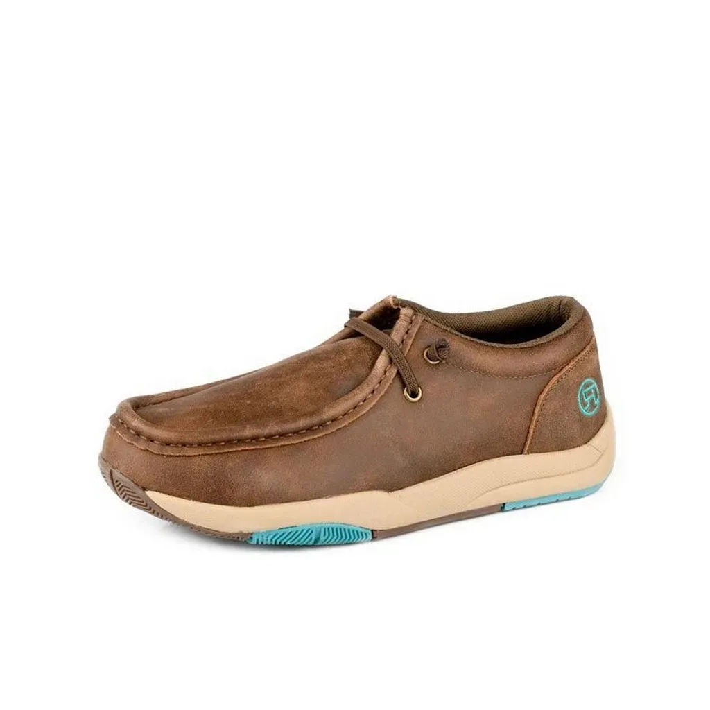 Roper Women's Laced Vintage Leather Shoes- Brown