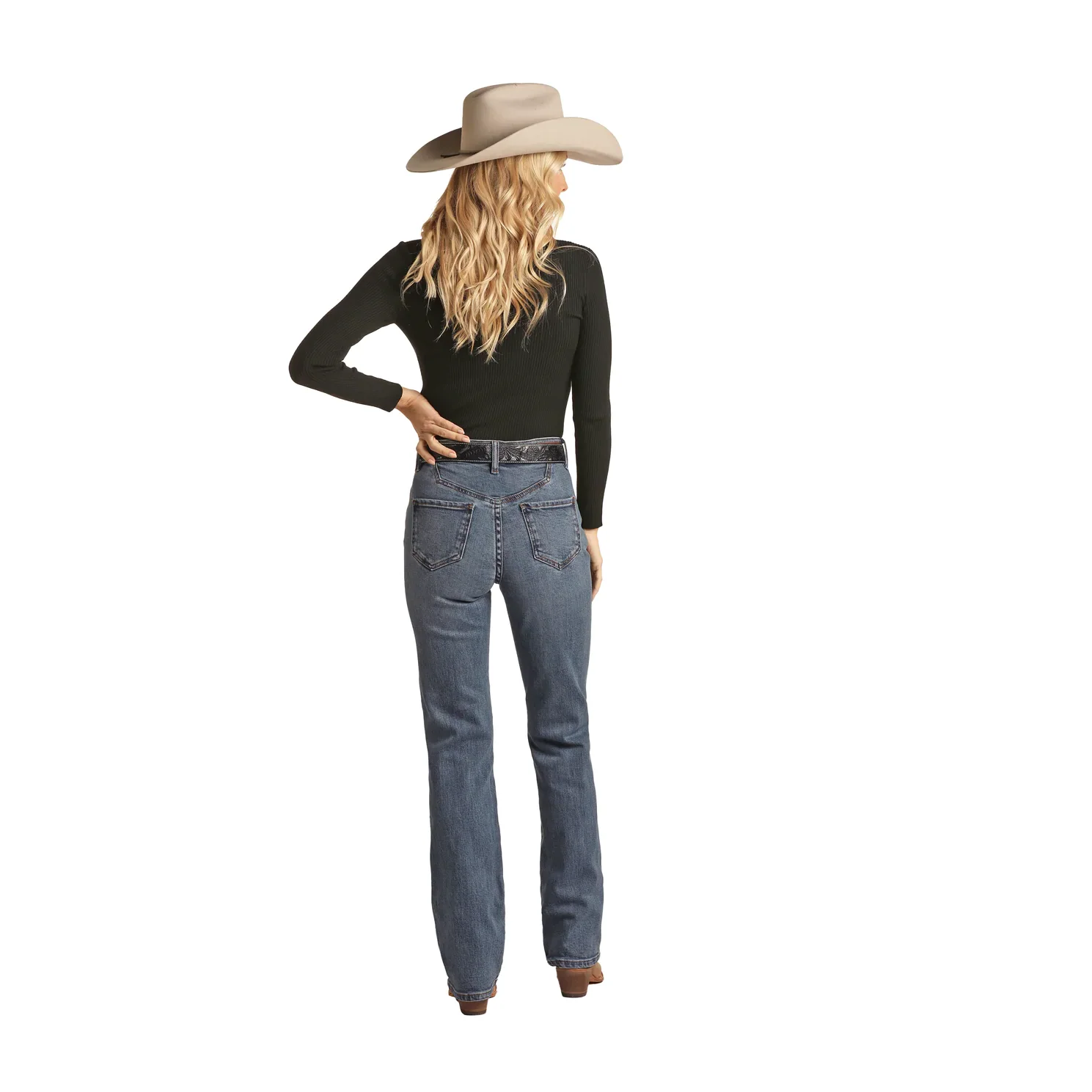 **Rock & Roll Women's Yoke Detail High Rise Bootcut Jeans - Image 2