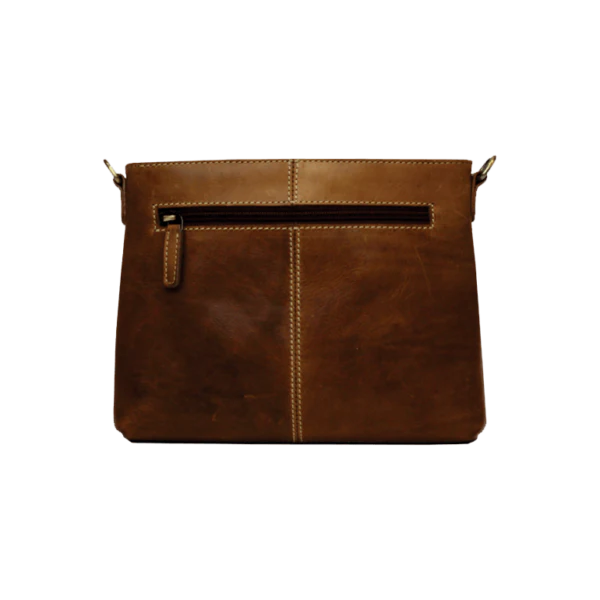Rugged Earth Leather Woven Purse w/Zipper - Image 2