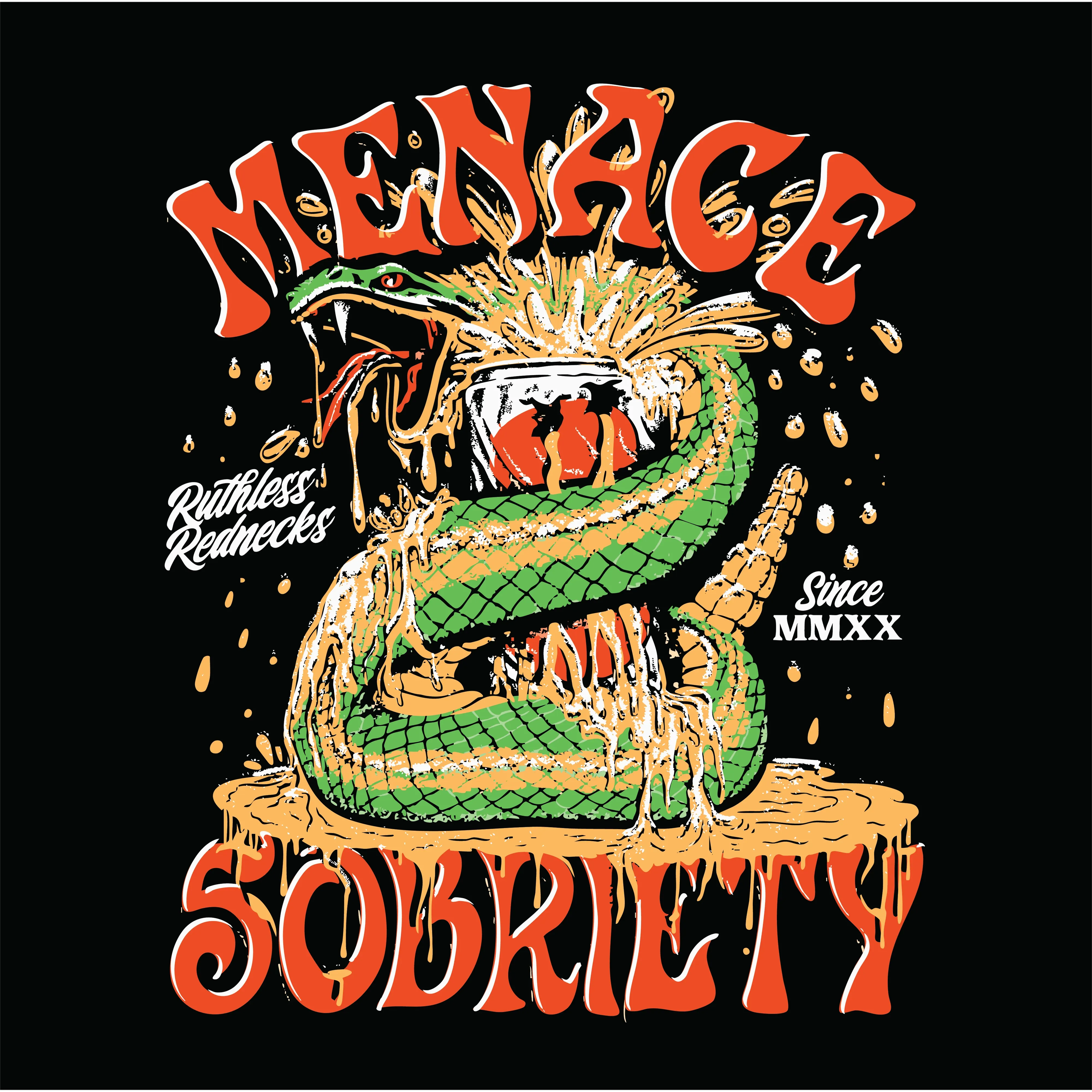 Ruthless Rednecks - Menace 2 Sobriety Supercharged Hoodie - Black - Image 3