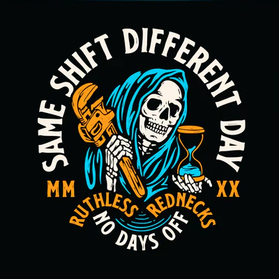 Ruthless Rednecks Nine-Die Short Sleeve Tee Shirt - Black - Image 2