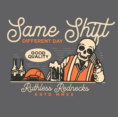 Ruthless Rednecks Tapped Out Short Sleeve Tee Shirt - Charcoal - Image 2