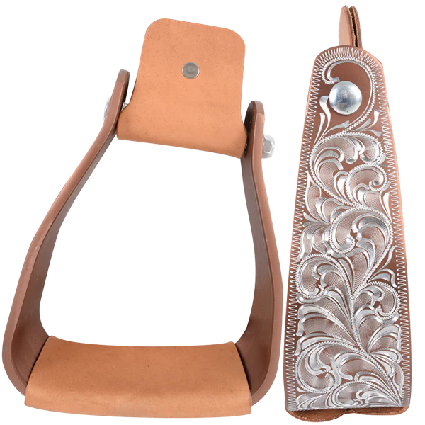 Cashel 3" Slanted Aluminum Stirrups - Engraved - Image 2