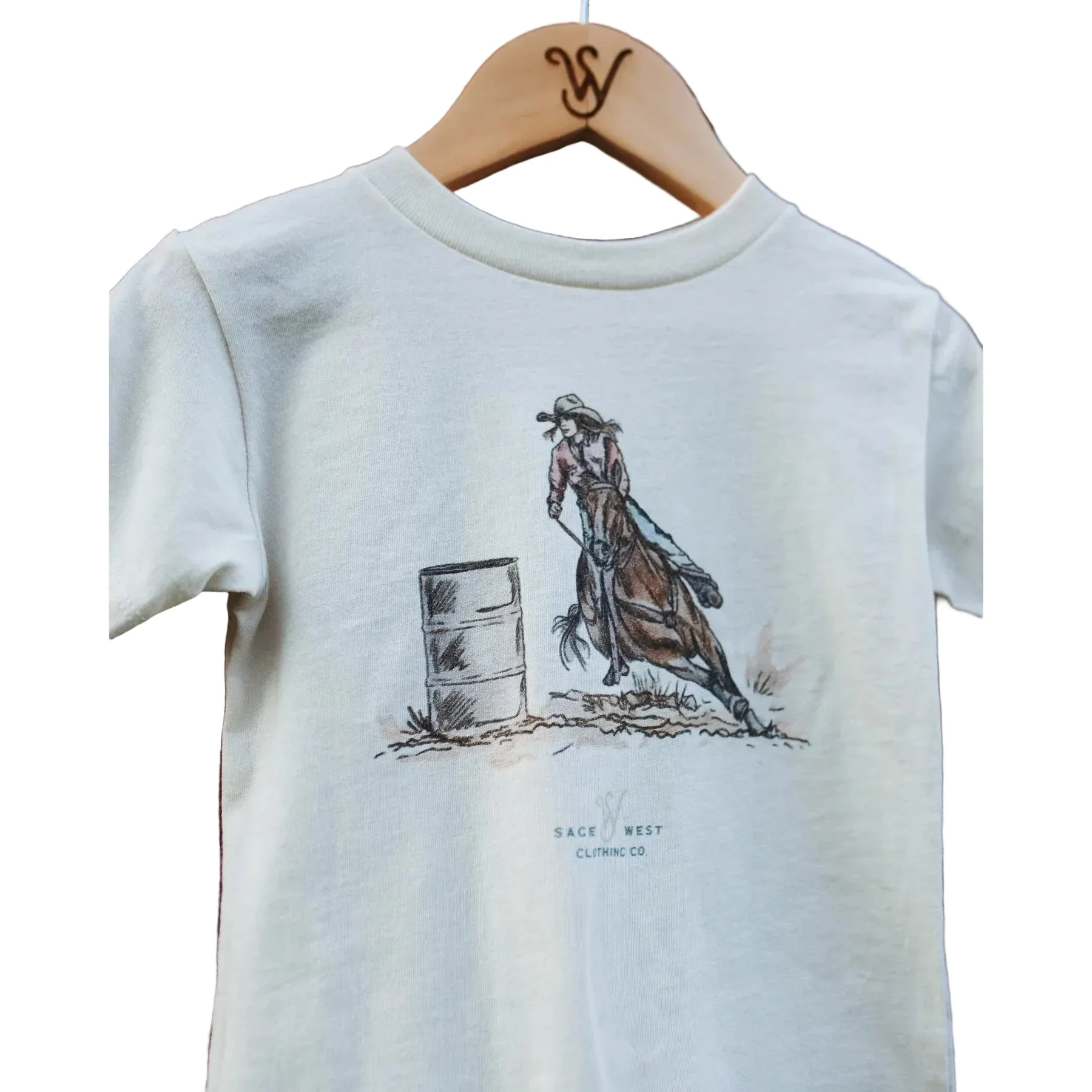 Sage West Kid's Barrel Racer Tee Shirt - White - Image 2