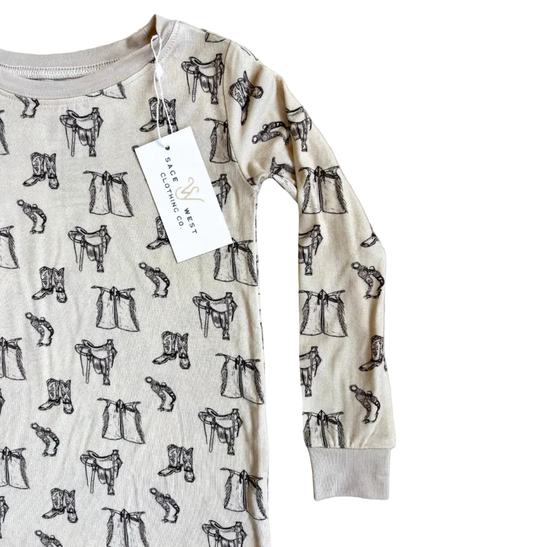 Sage West Toddler Tack Room Sleepwear Set - Cream - Image 3