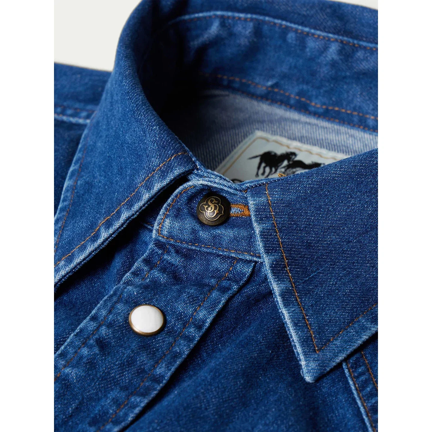 Schaefer Men's Western Denim Snap Shirt - Dark Indigo - Image 2