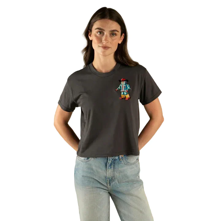 Sendero Women's Danger Cowboy Boxy Tee Shirt - Vintage Black
