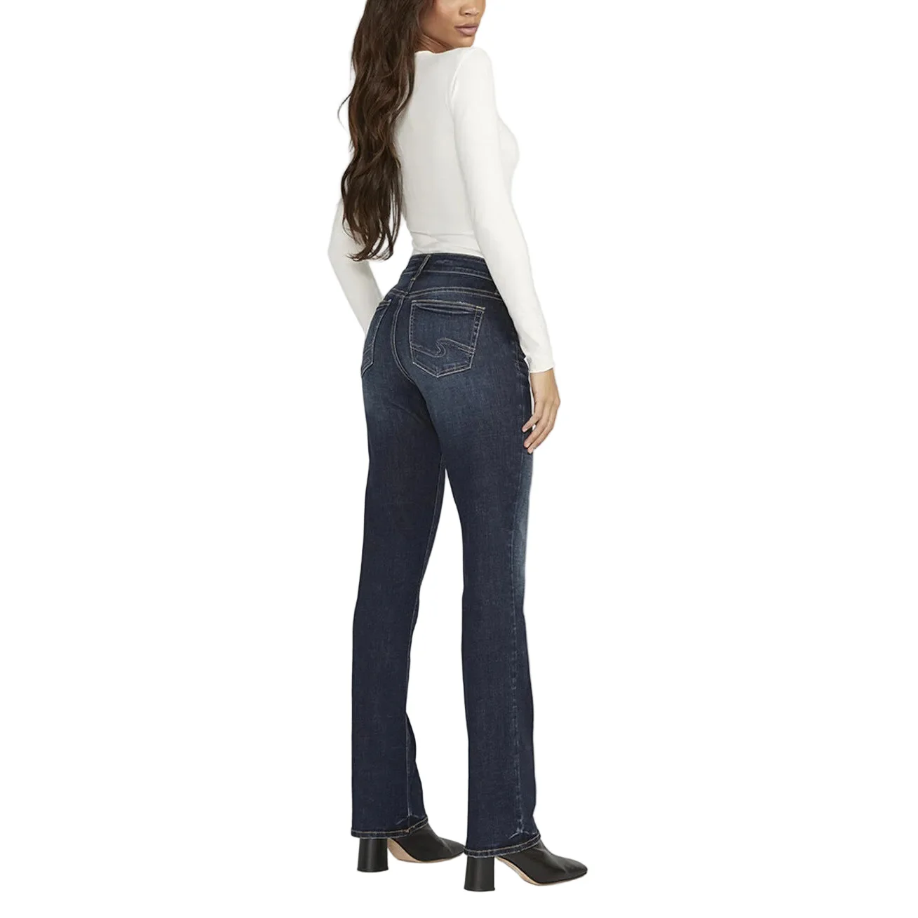 Silver Women's Elyse Mid Rise Slim Bootcut Jeans - Indigo - Image 2
