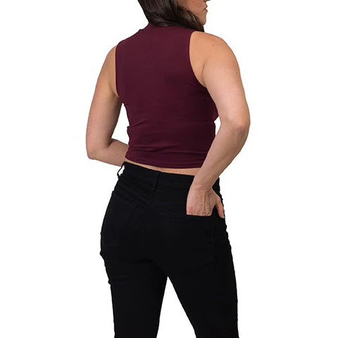 Silver Women's Mock Neck Sleeveless Knit Top - Image 4