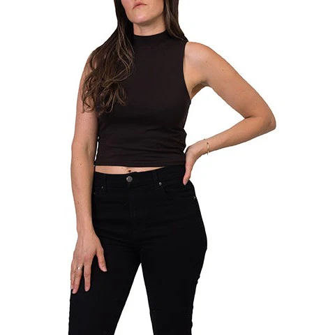 Silver Women's Mock Neck Sleeveless Knit Top - Image 5