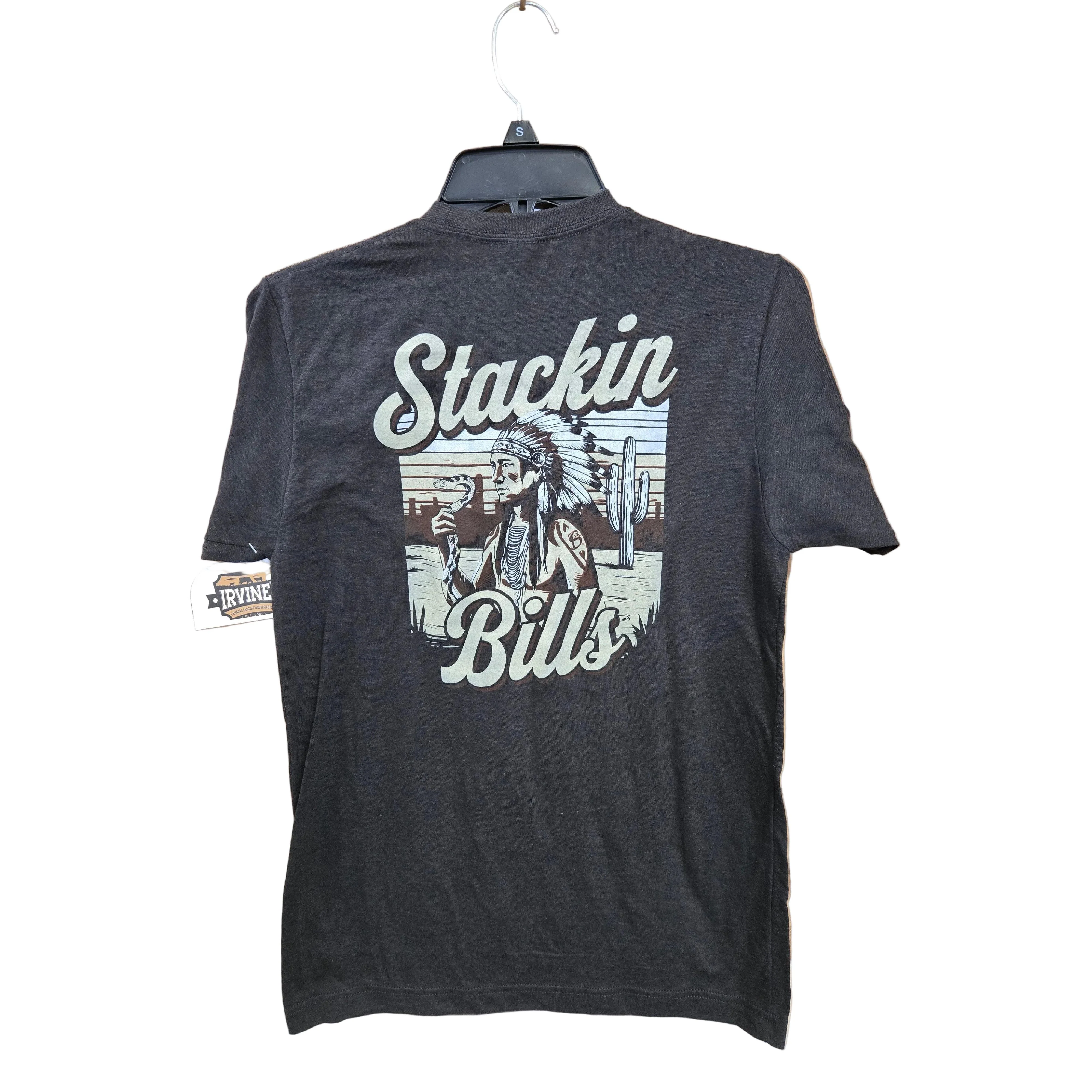 Stackin Bills Bit Tee Shirt - Charcoal - Image 2