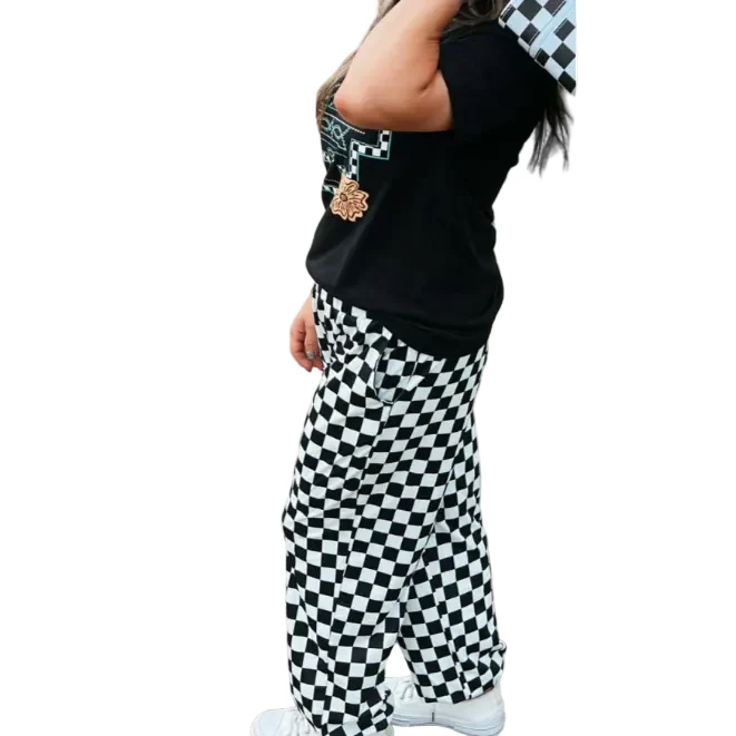 Sterling Kreek Round the Track Joggers - Black/White - Image 2