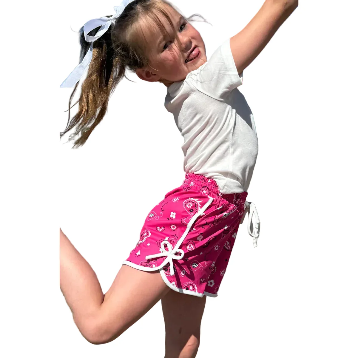Sterling Kreek Girl's Bandana Babe Shorts - Hot Pink - Image 2