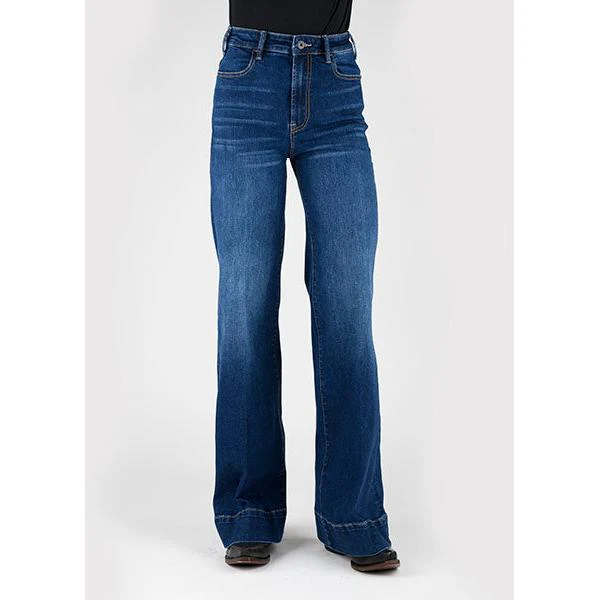 Stetson Women's High Waist Wide Leg Jean- Blue